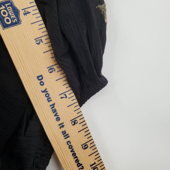 Disturbia Copia Moth Embroidered Cotton Puff Sleeve Top Women Size US 8 NWT - Picture 13 of 14